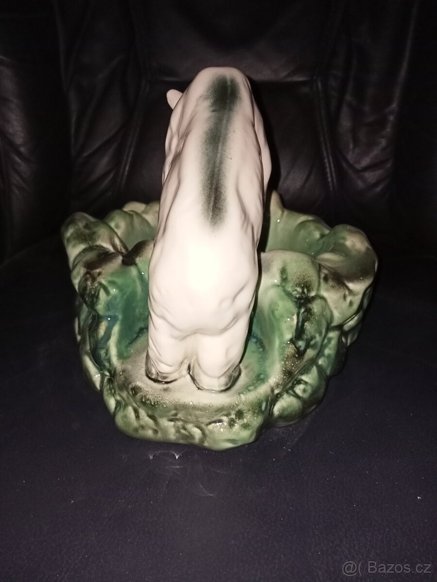 Popelník s medvědem. z.n Teplice V.20cm Š.21 cm - 4