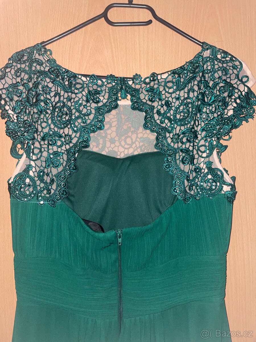 Zelené dlouhé plesové šaty - 4