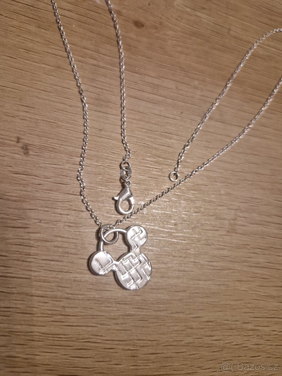 Dámský i dívčí stříbrný náhrdelník 925 Mickey mouse 45 cm - 4