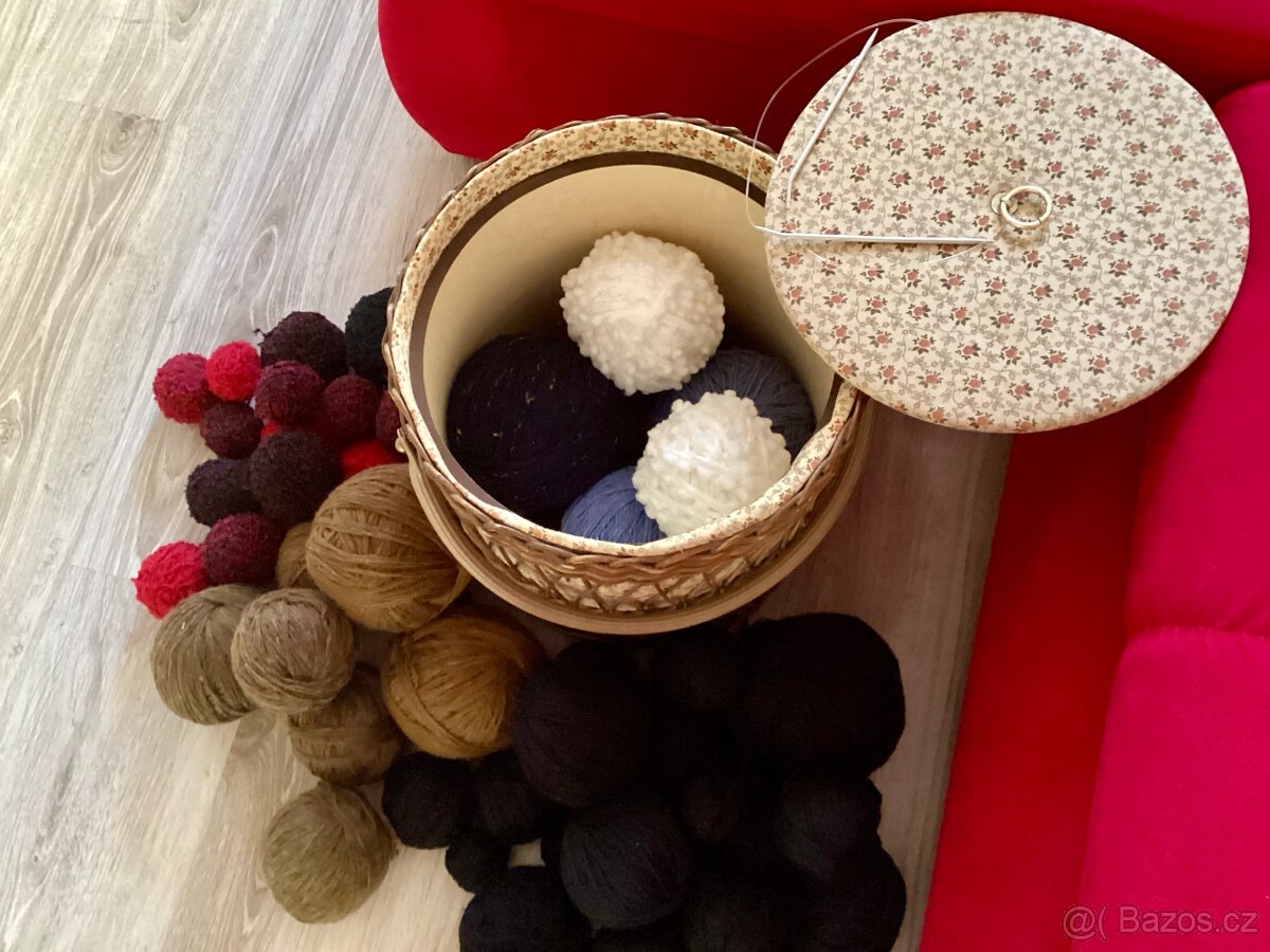 Košík + příze na pletení. - 4