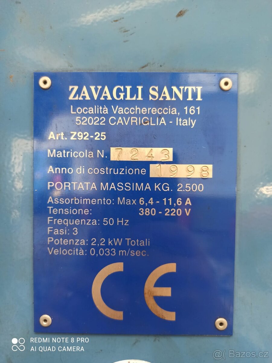 Dvousloupový zvedák Zavagli Santi Z92-25 2500 kg - 4