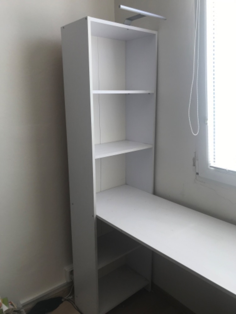 Psací stůl s regálem SMART bílý - 4