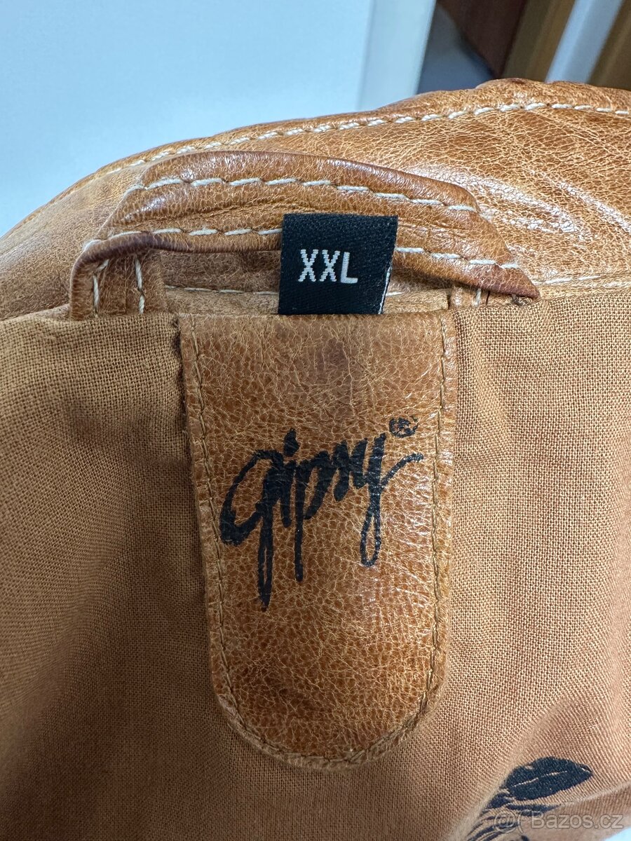 Hnědá kožená bunda Gipsy - 4