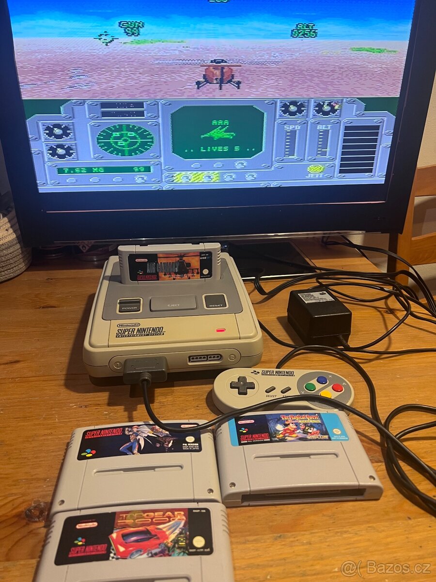 SNES konzole + hry LUFIA + Top Gear + Mickey + Air Cavalry - 4