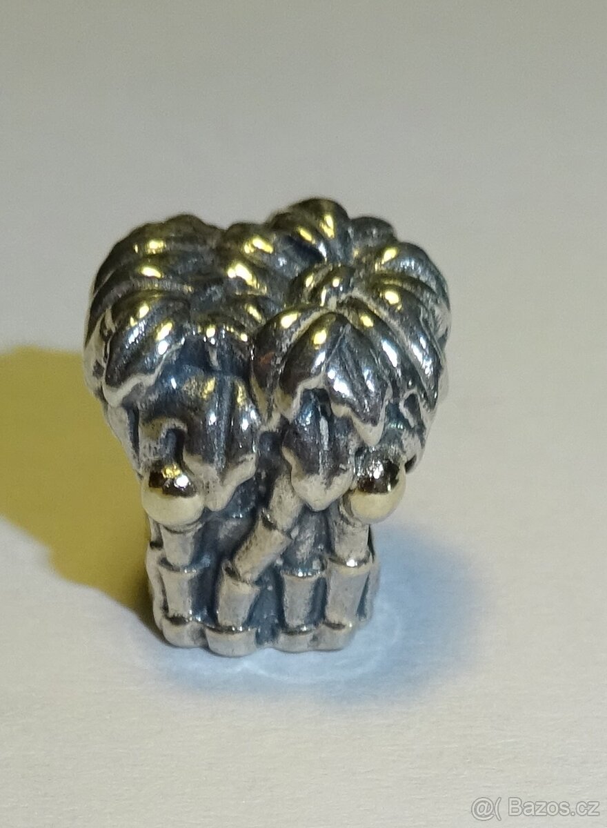 Přívěsek PANDORA- PALMA. Stříbro + zlato. Nový - 4