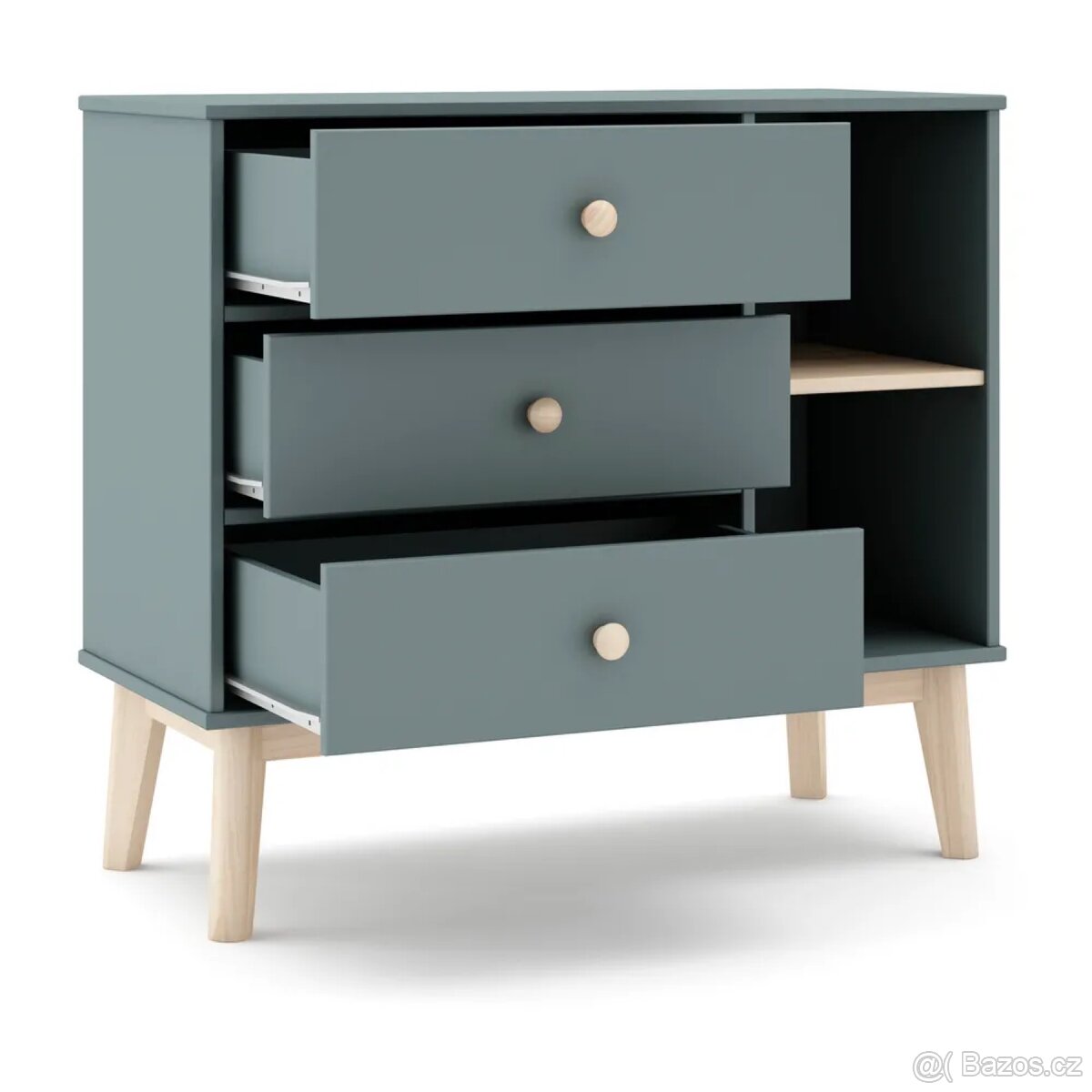 Šedozelená komoda Esteban 90 cm - 4