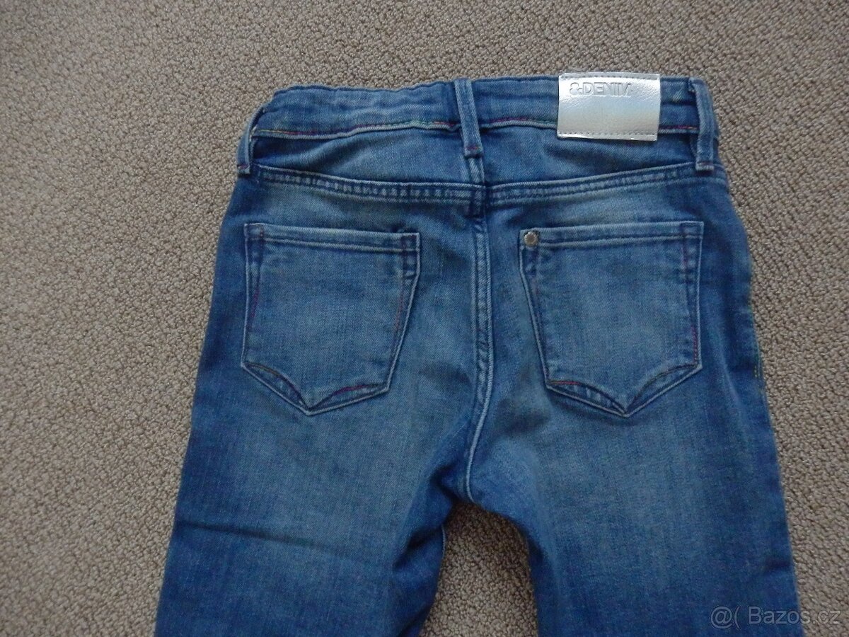 Džíny vel. 116 rifle trhané, skinny fit H&M - 4