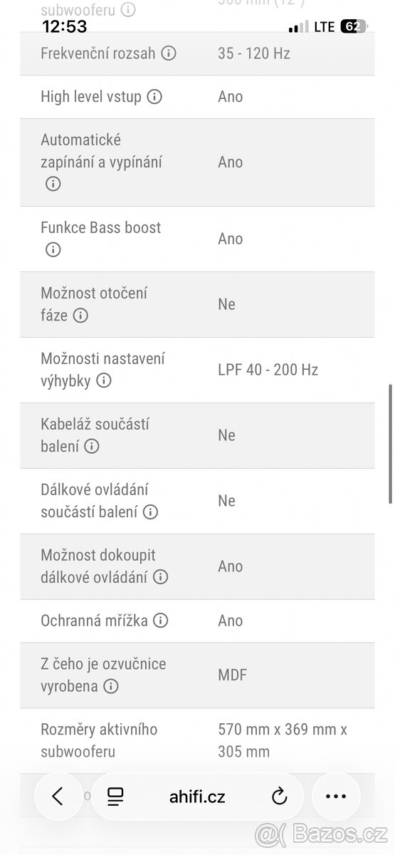 Subwoofer JBL GT series - 4