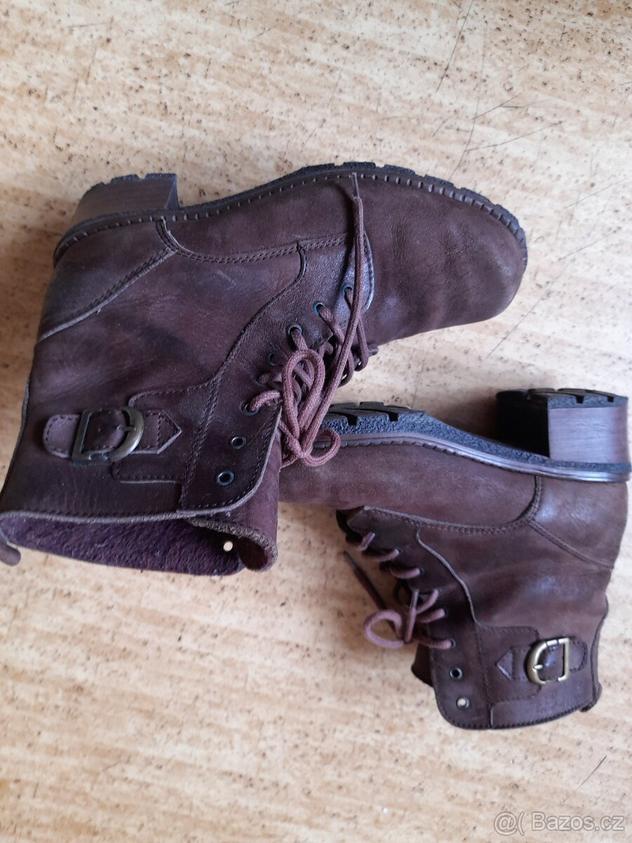 dámské zimní šněrovací boty - 4