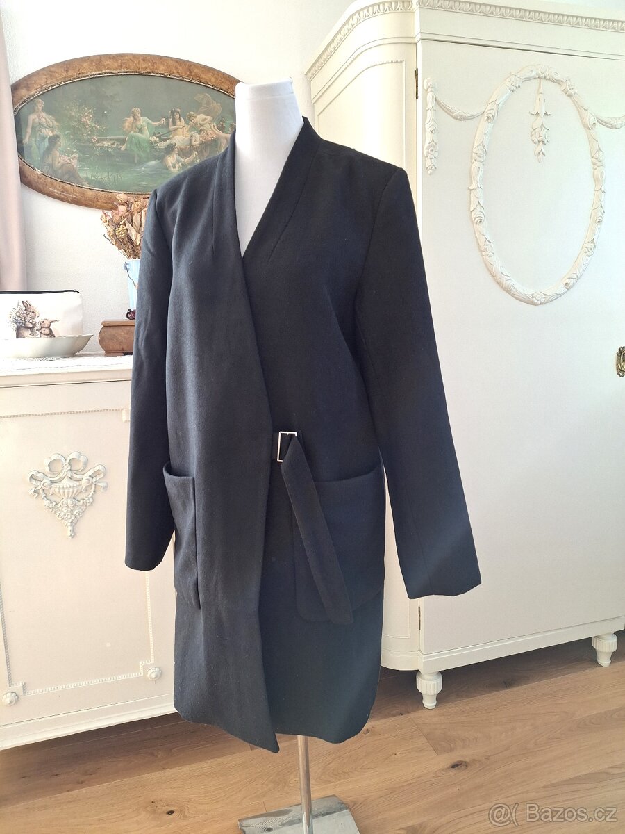 Černý kabát Montecristo XL 10 % vlna 5 % viskoza - 4