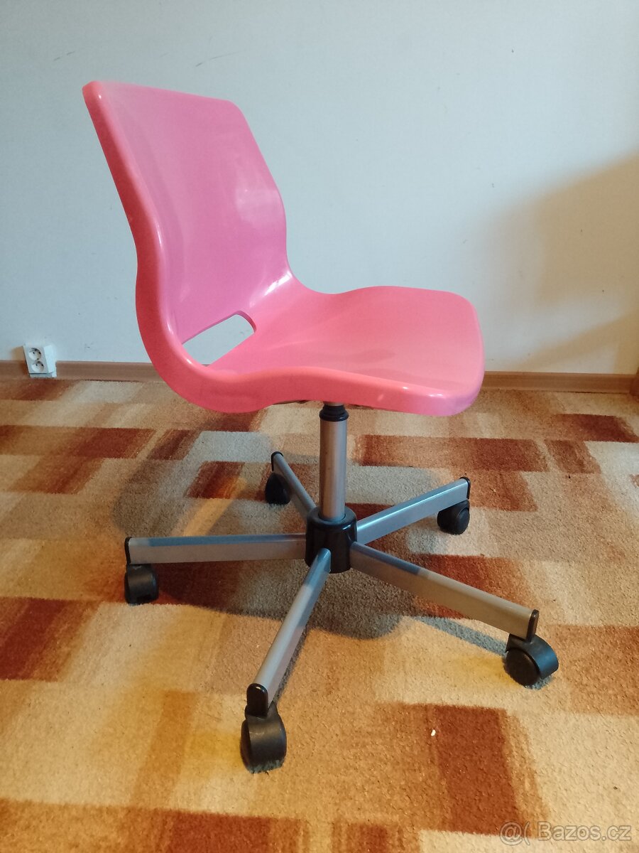 Dětská otočná židle růžová - 4