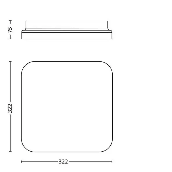 Stropní led svítidlo Philips Mauve 4000K 32x32cm, 4ks - 4