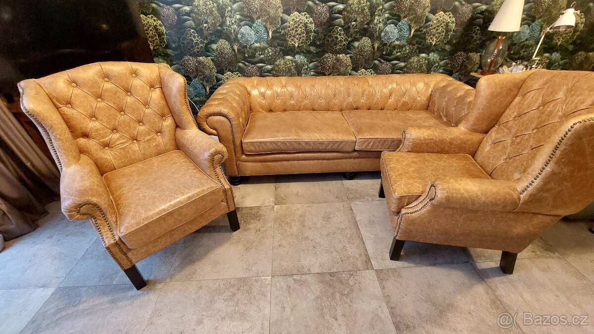 Kožená sedačka Chesterfield - 4