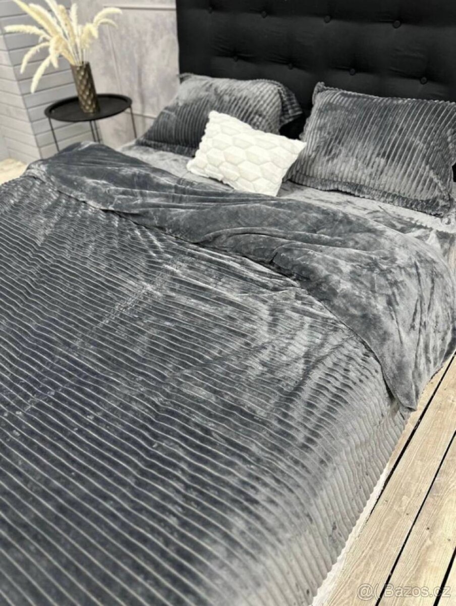 Plyšové povlečení šedivé - 4