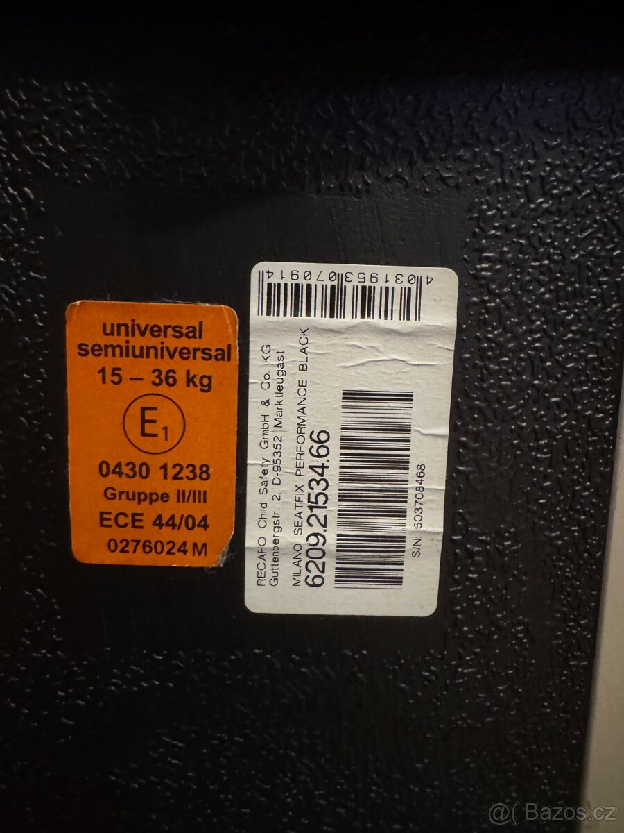 Autosedačka RECARO 15-36kg - 4