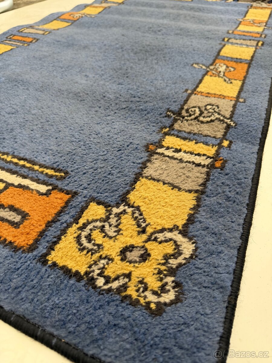 Modrý koberec s barevným motivem 800 x 1500 mm - 4