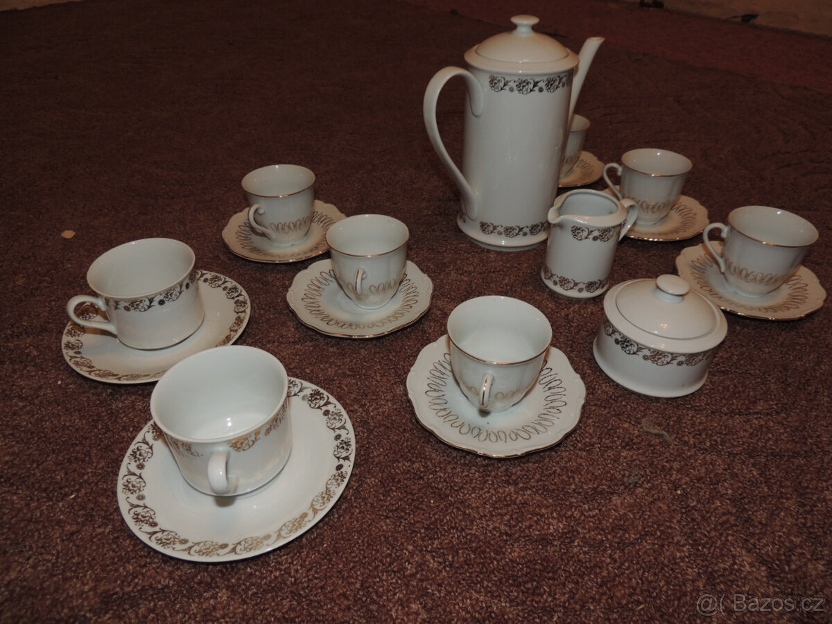 Velký, zlacený čajový servis - 4