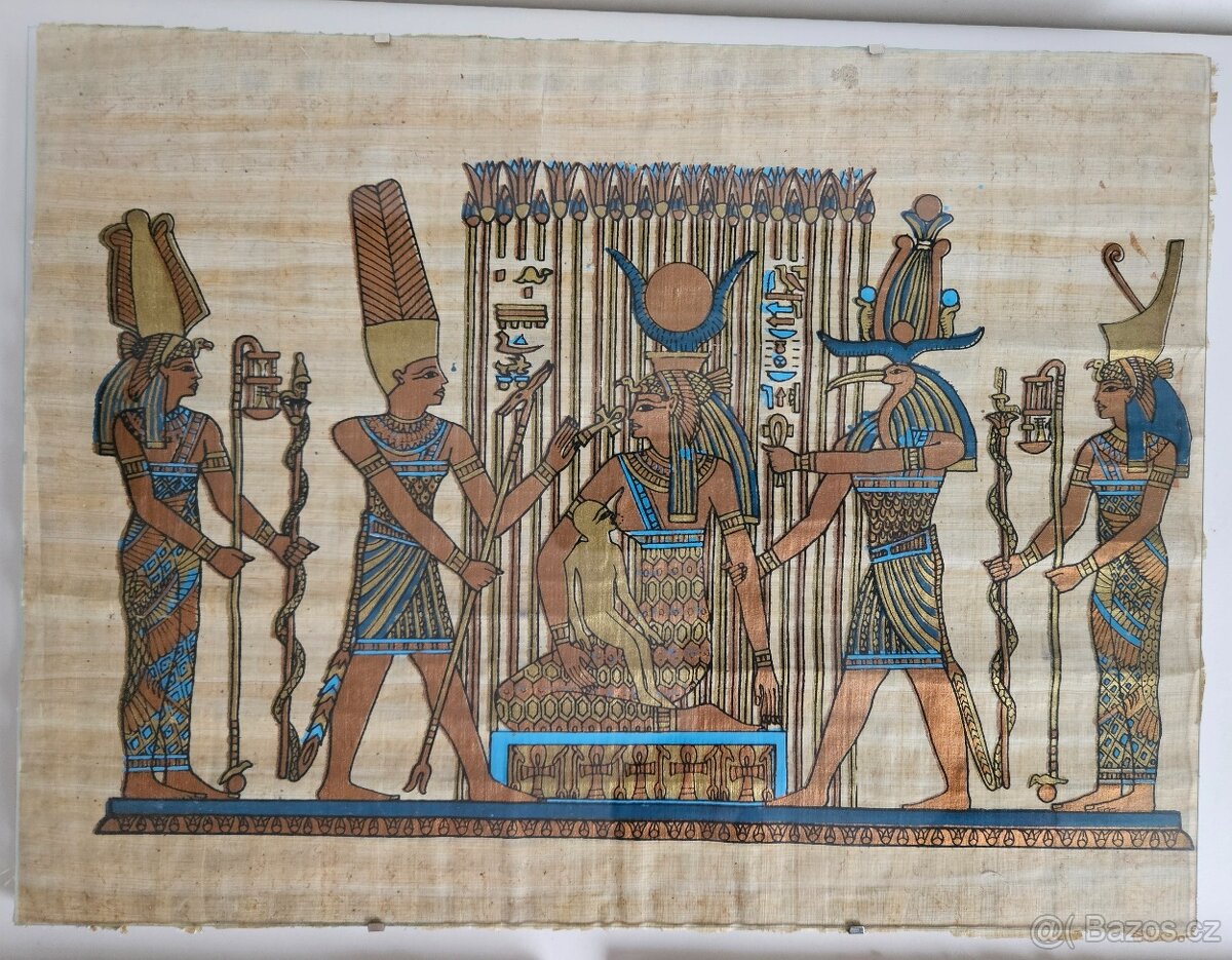 3 Ks zarámované obrazy papyrus Egypt - 4