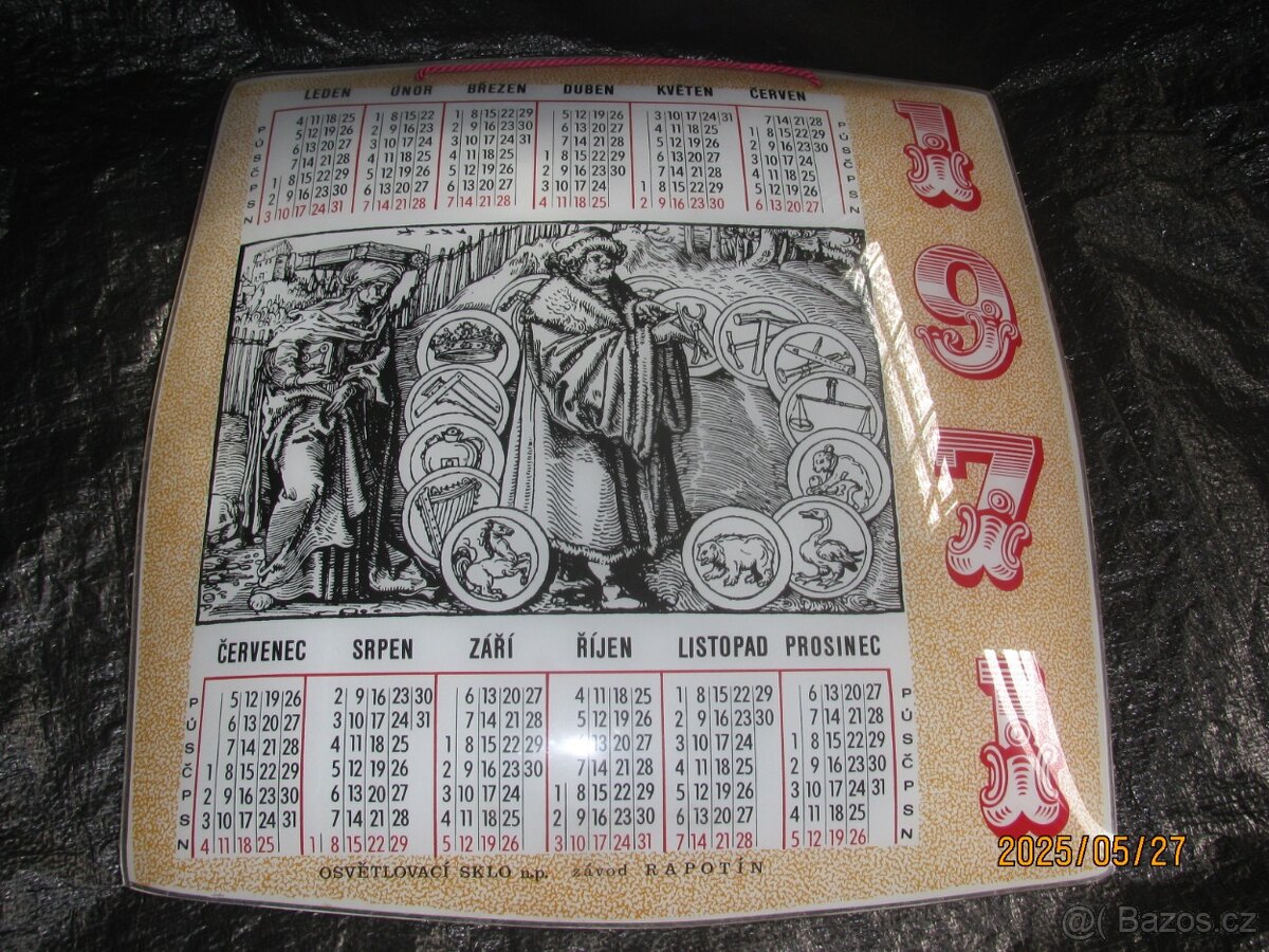 staré skleněné kalendáře a reklamy - 4