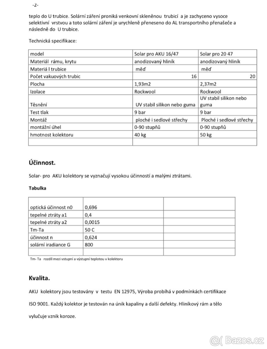 Solární kolektory - 16 trubic - 4