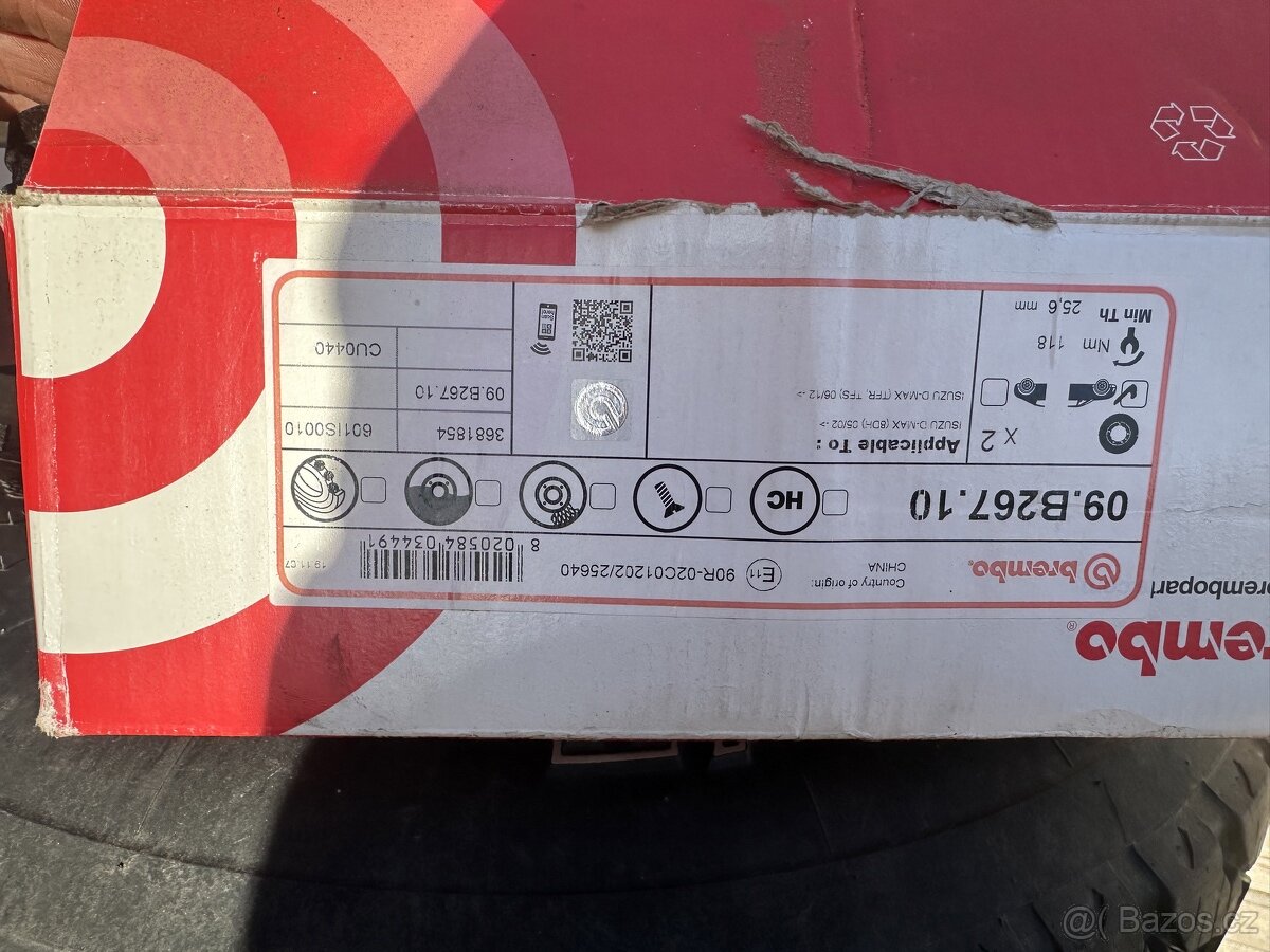 Prodám nové destičky a kotouče Brembo pro Isuzu D-max. - 4