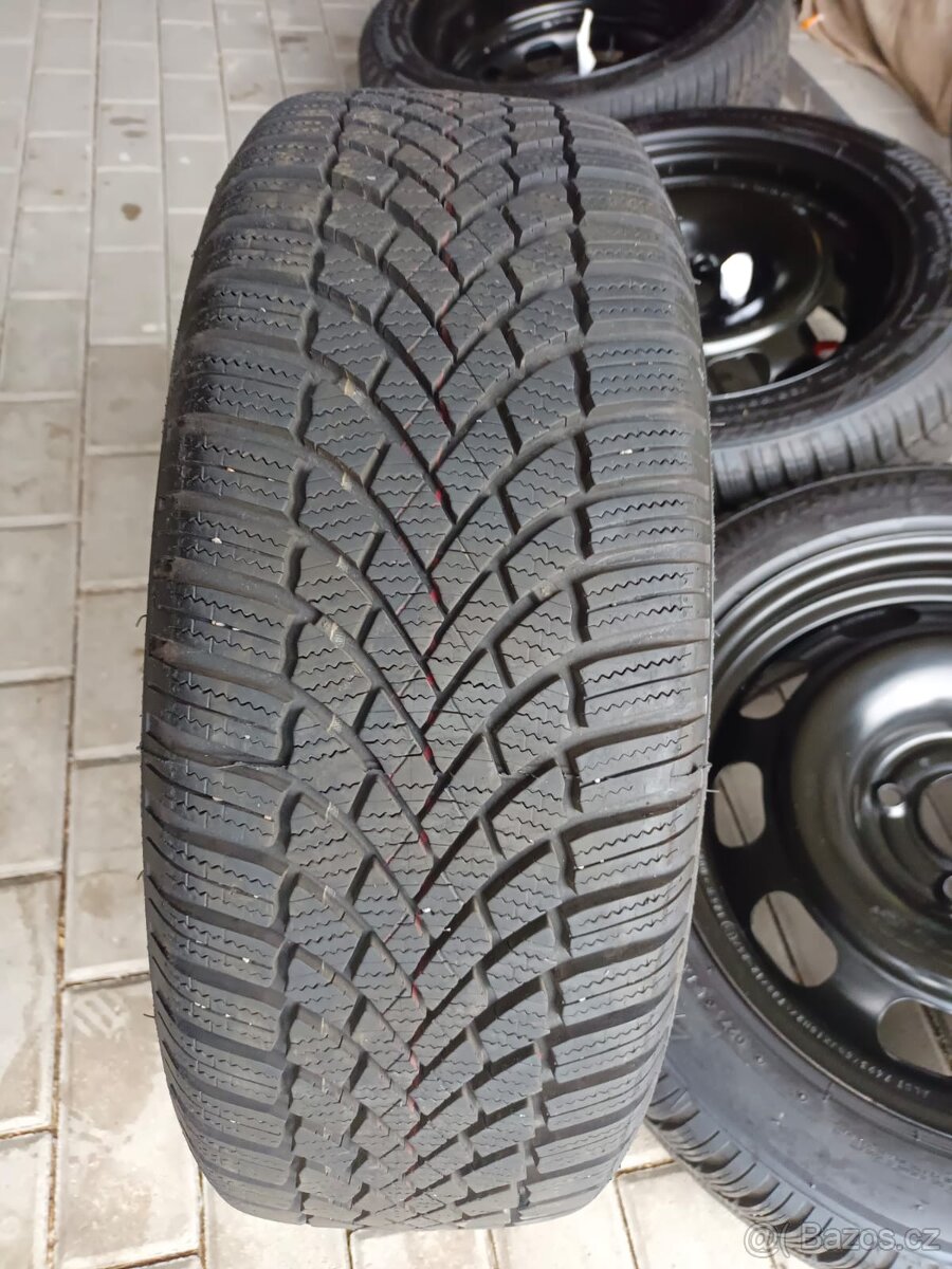 4x plechové disky 4x108 + nové zimní pneu 195/55 r16 - 4