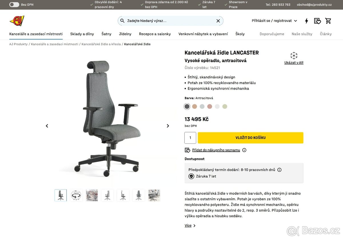 Kancelářská židle Lancaster NOVÁ PC 13 495,- - 4