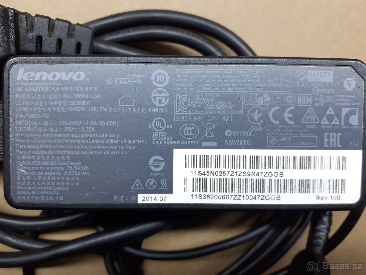 Nabíječka notebooku Lenovo 20V, 3,25A č.11 - 4