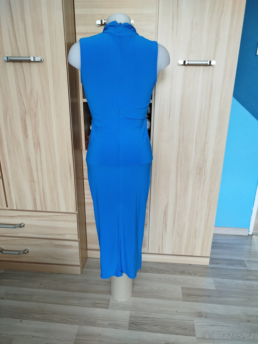 modré šaty s otvorem v pase, zn.Trendyol - 4