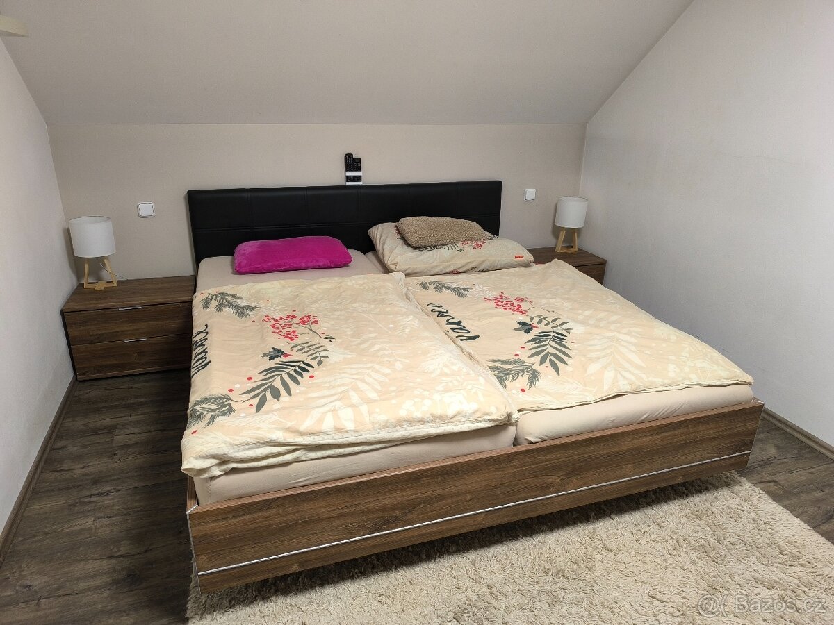 Manželská postel 180x200cm + noční stolky zdarma - 4