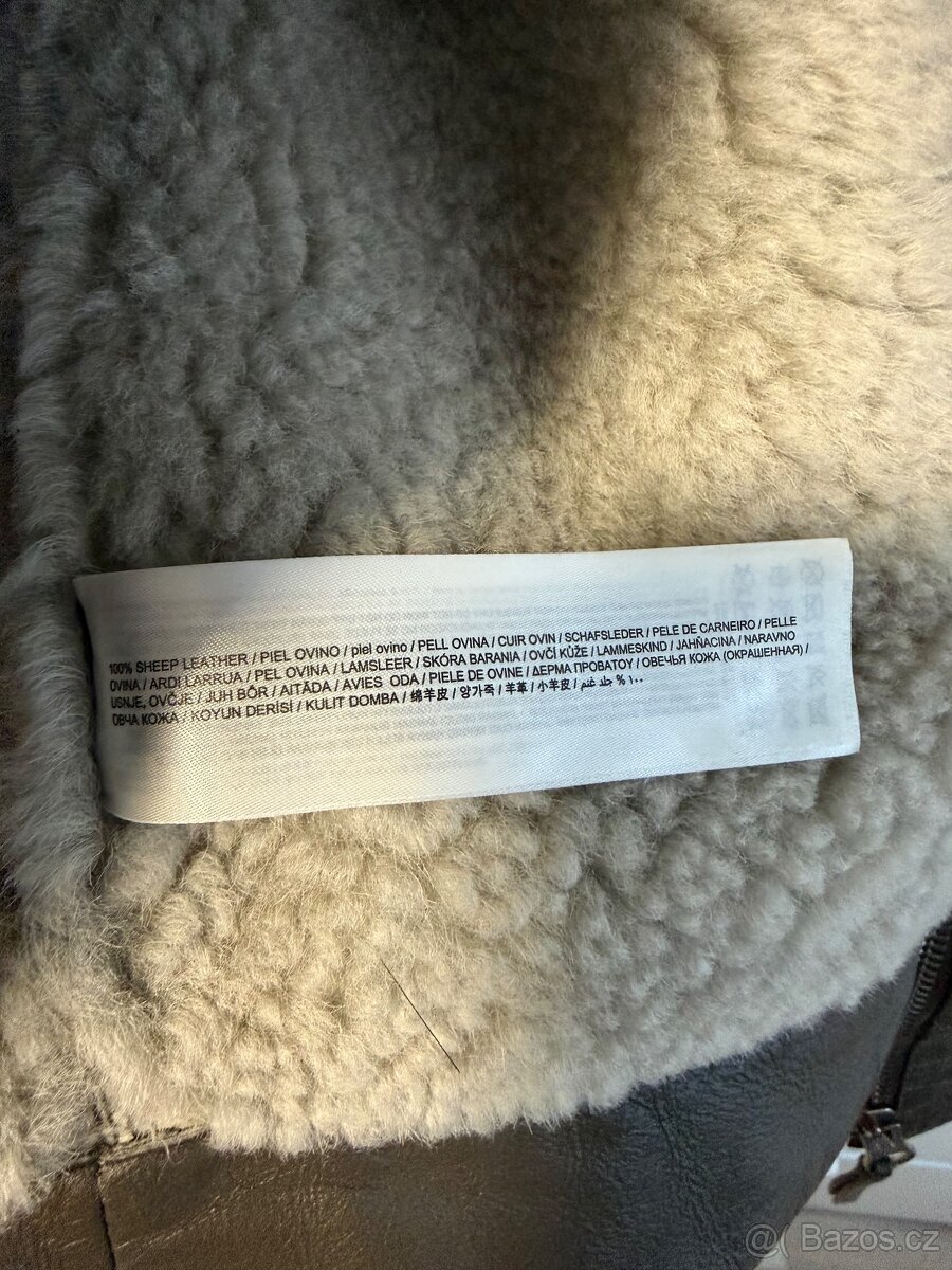 Pánská kožená shearling bunda Mango - 4