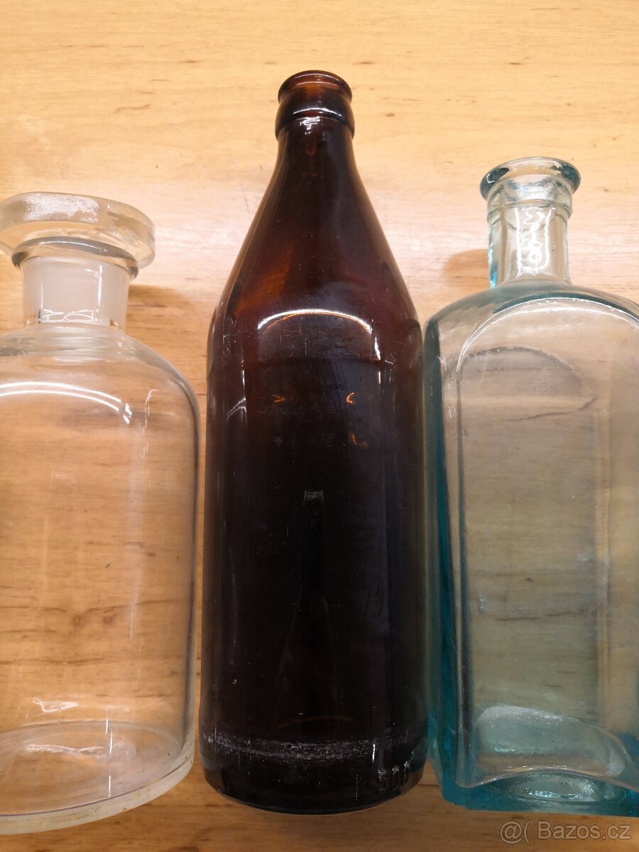 Starožitné lahve, lahvičky, flašky - 4