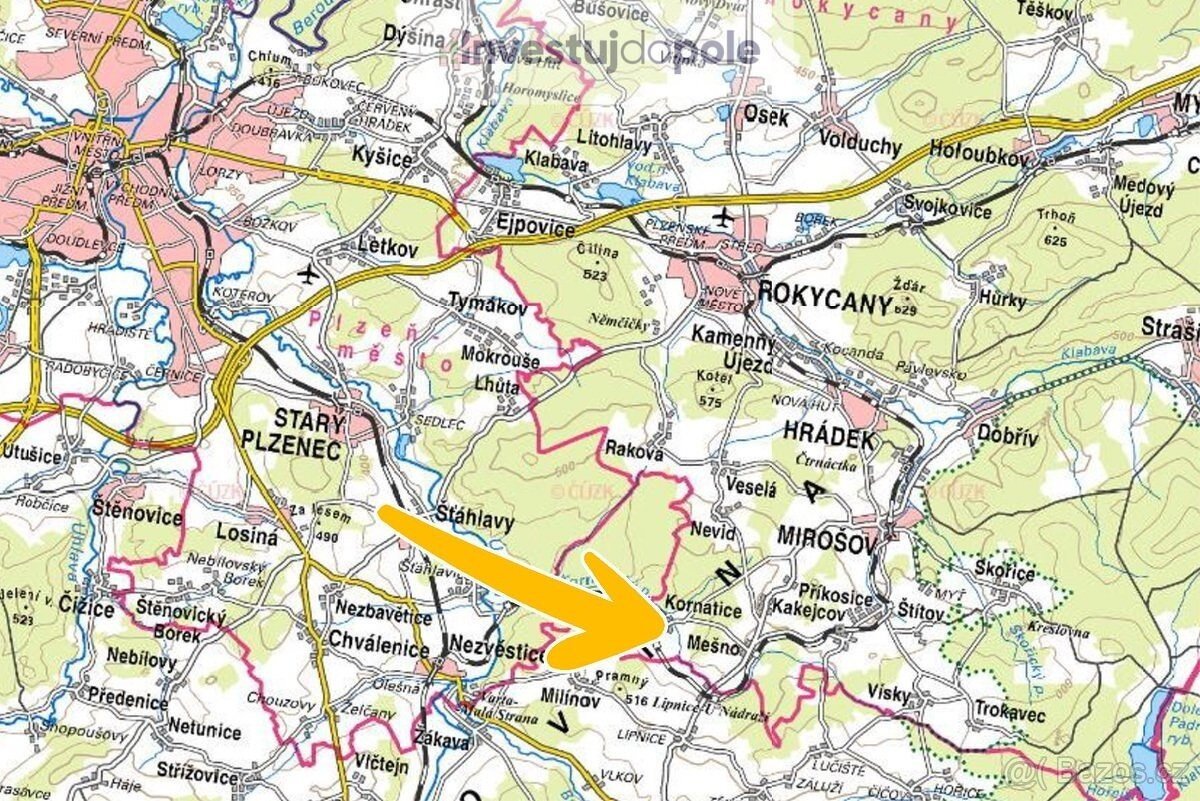Prodej podílu 1/2 pole 6 800 m², Kornatice - 4
