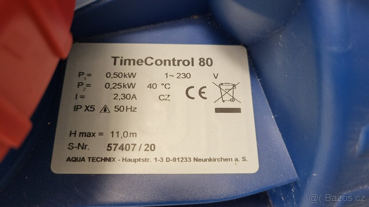 Bazénové čerpadlo 80, výkon 8 m3/h, Funkce časovače - 4