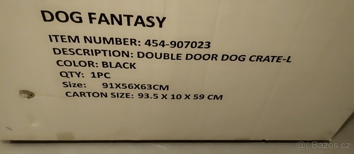 Klec Dog Fantasy skládací L černá 2 dveře 91x56x63cm - 4