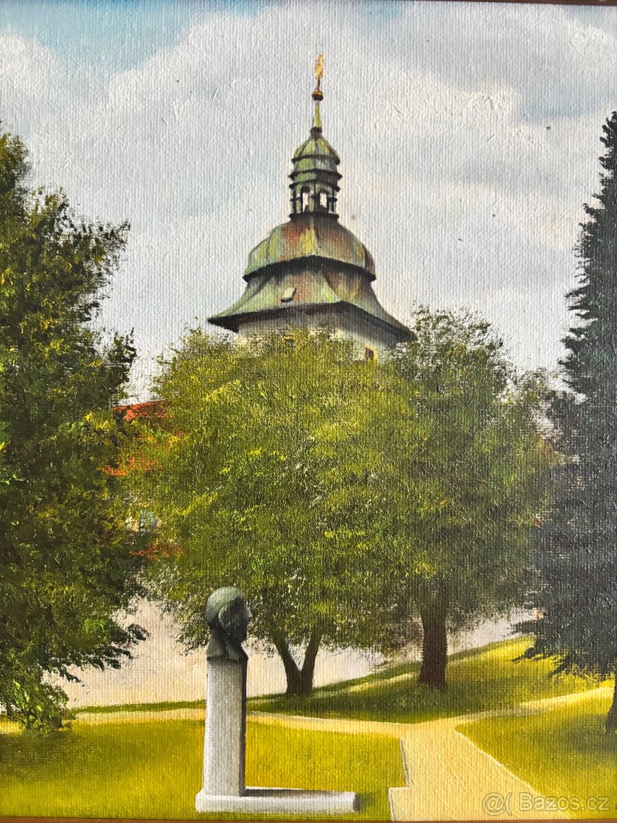 Obraz Zámek Benátky nad Jizerou, Zdeněk Vrba, olej 37x57 - 4