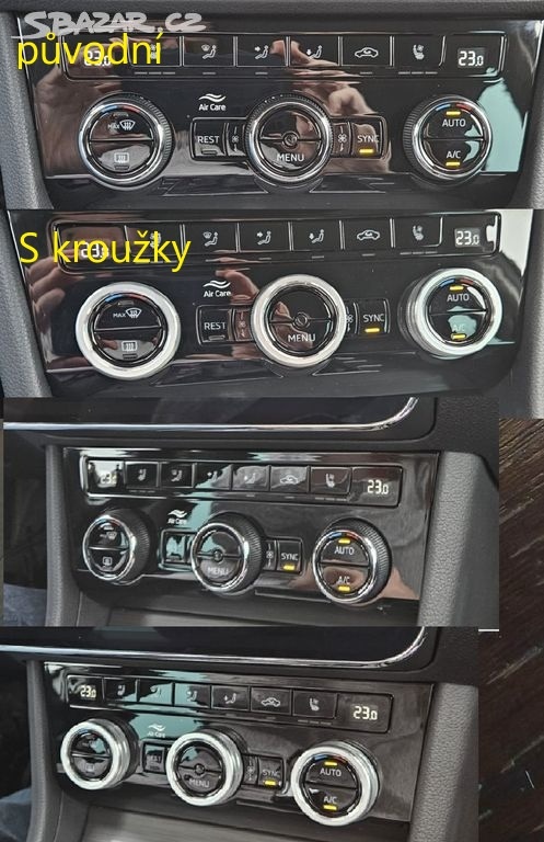 ozdobné kroužky ovládání climatronic VW, Škoda - 4