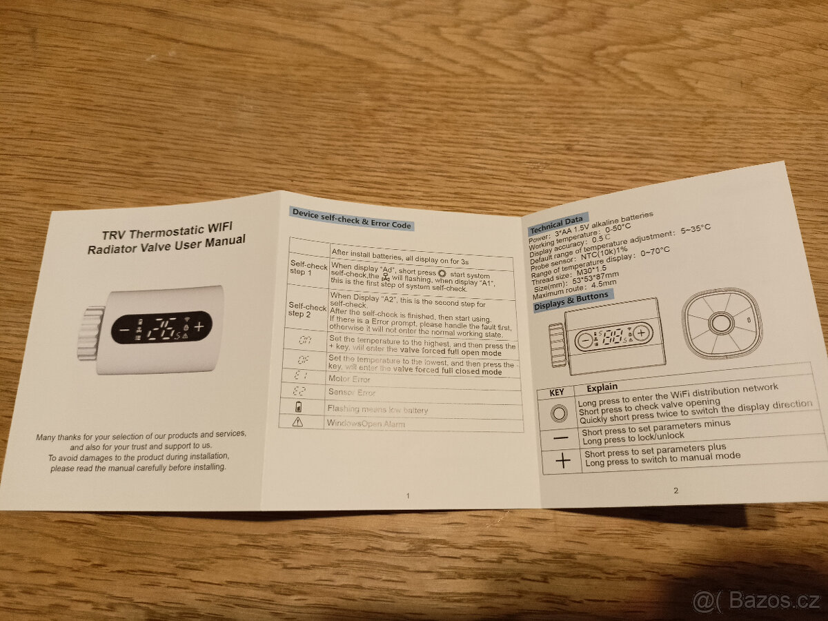BOT Chytrá WiFi termostatická hlavice TH4 Tuya - 4