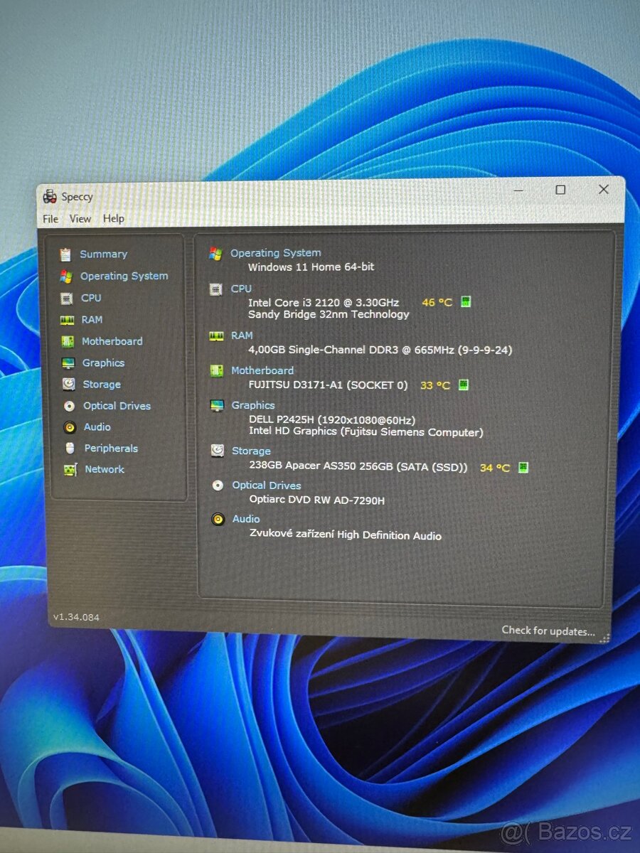 Stolní PC - Intel i3 / 256GB SSD / Windows 11 - 4