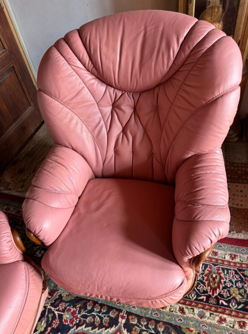 Italská kožená sedačka 3+1+1, 4667 - 4