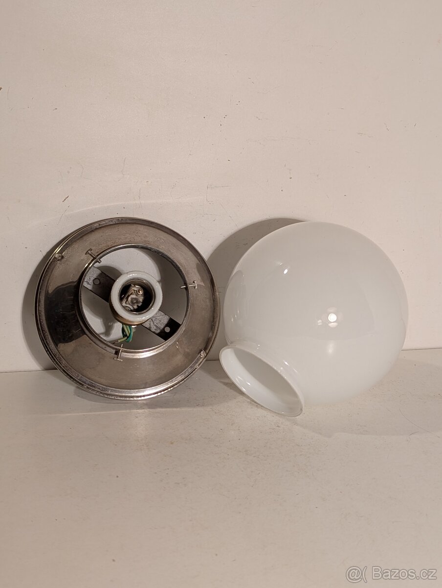 Art-Deco lustr z niklované mosazi, stropnice lampa - 4