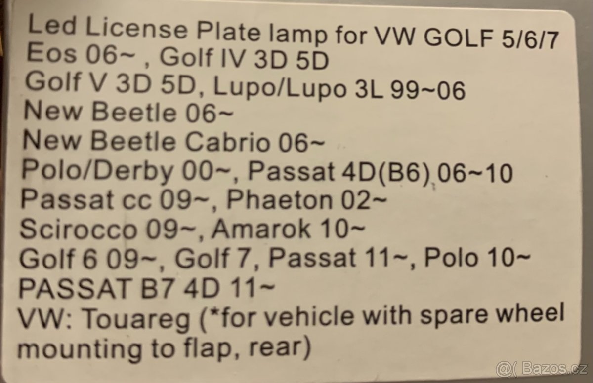 Porsche Cayenne 2010-17 a VW LED osvětleni SPZ - 4