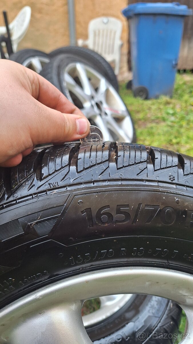 Alu kola 4x100 13" 165/70 zimní pneu - 4