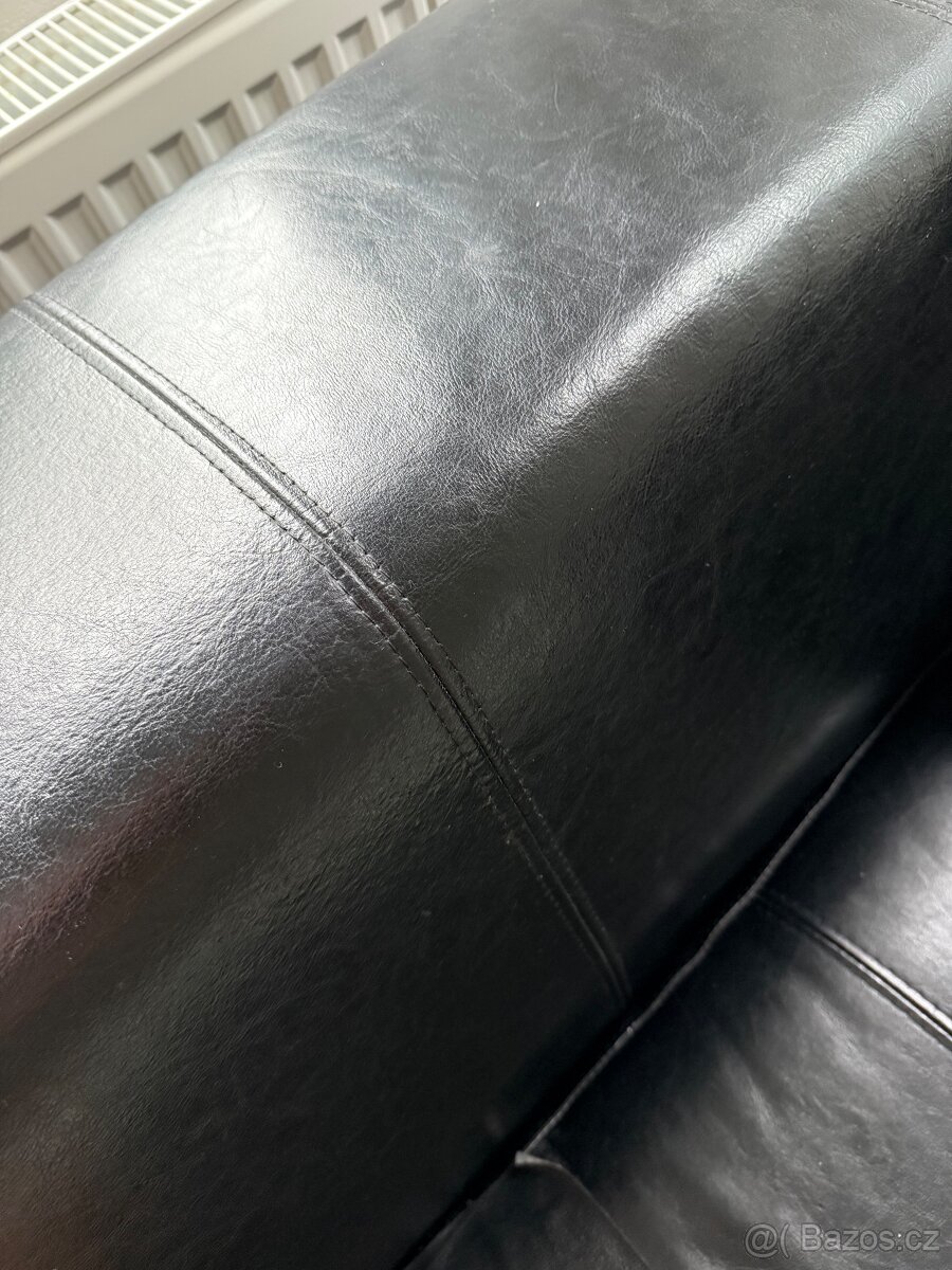 Gauč černý kožený - 4