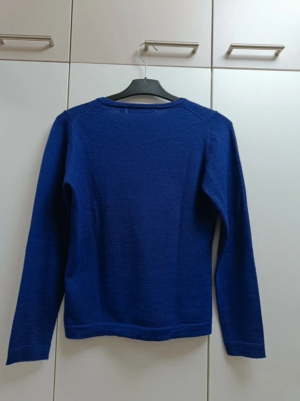 Dámský modrofialový merino svetr, vel. M - 4