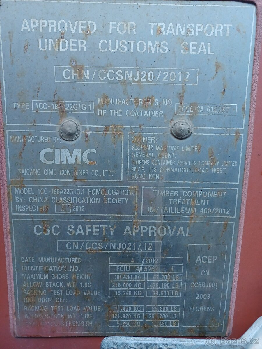Lodní kontejner 20DC CW 6m - 4