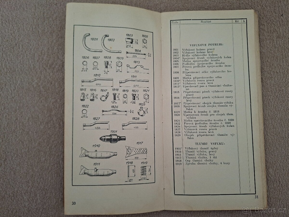 Seznam náhradních dílů Jawa 500 OHV Rumpál - 4
