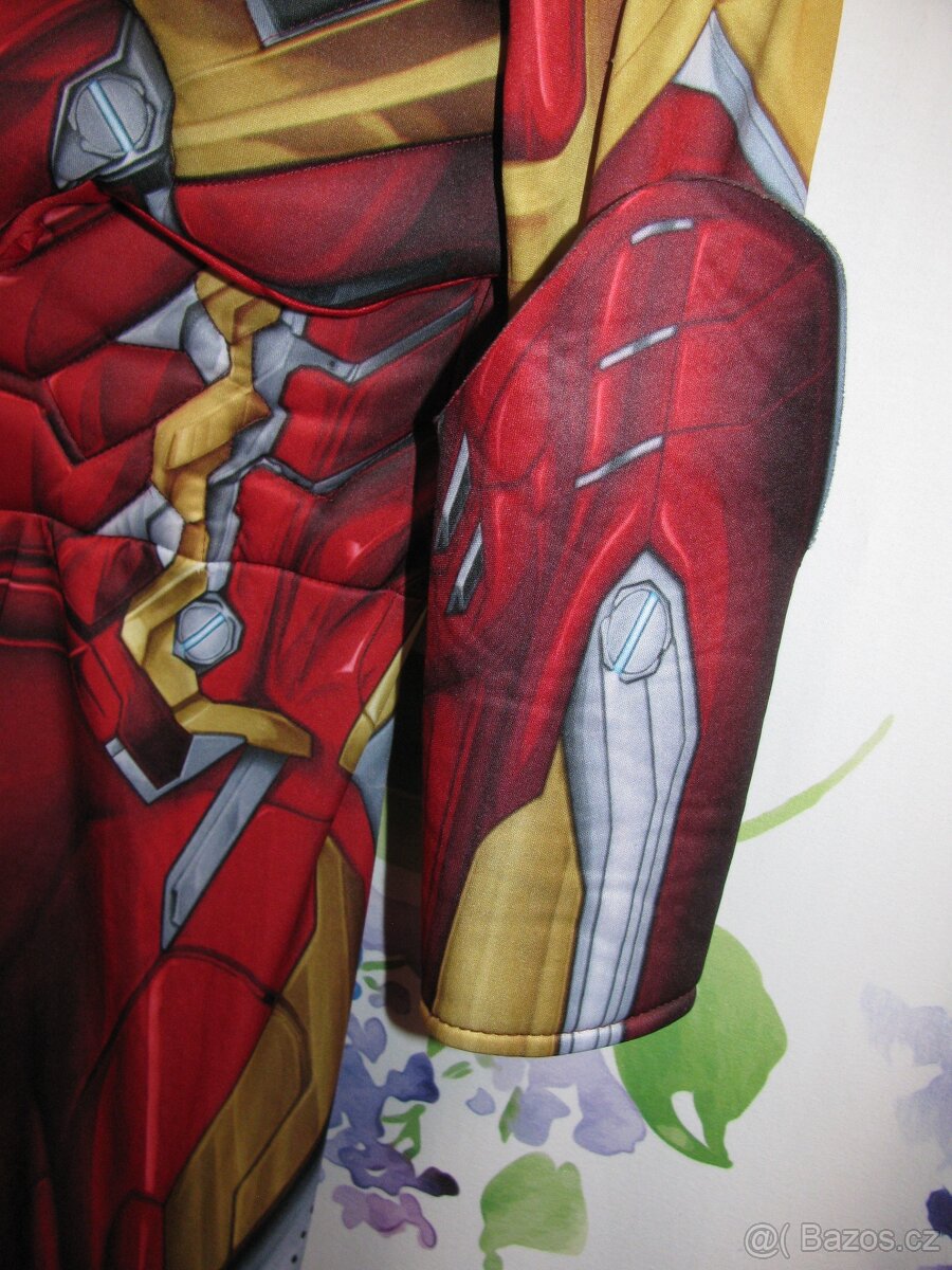 Kostýmový elastický overal-IRON MAN vel.158 - 4