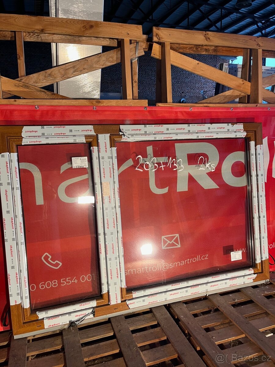 Okno plastová PVC , profil 70 mm/ 3 sklo , nepoužitá okna - 4