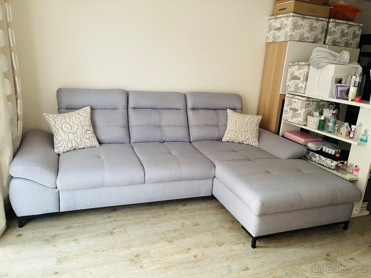 Rohová rozkládací sedací souprava - 4